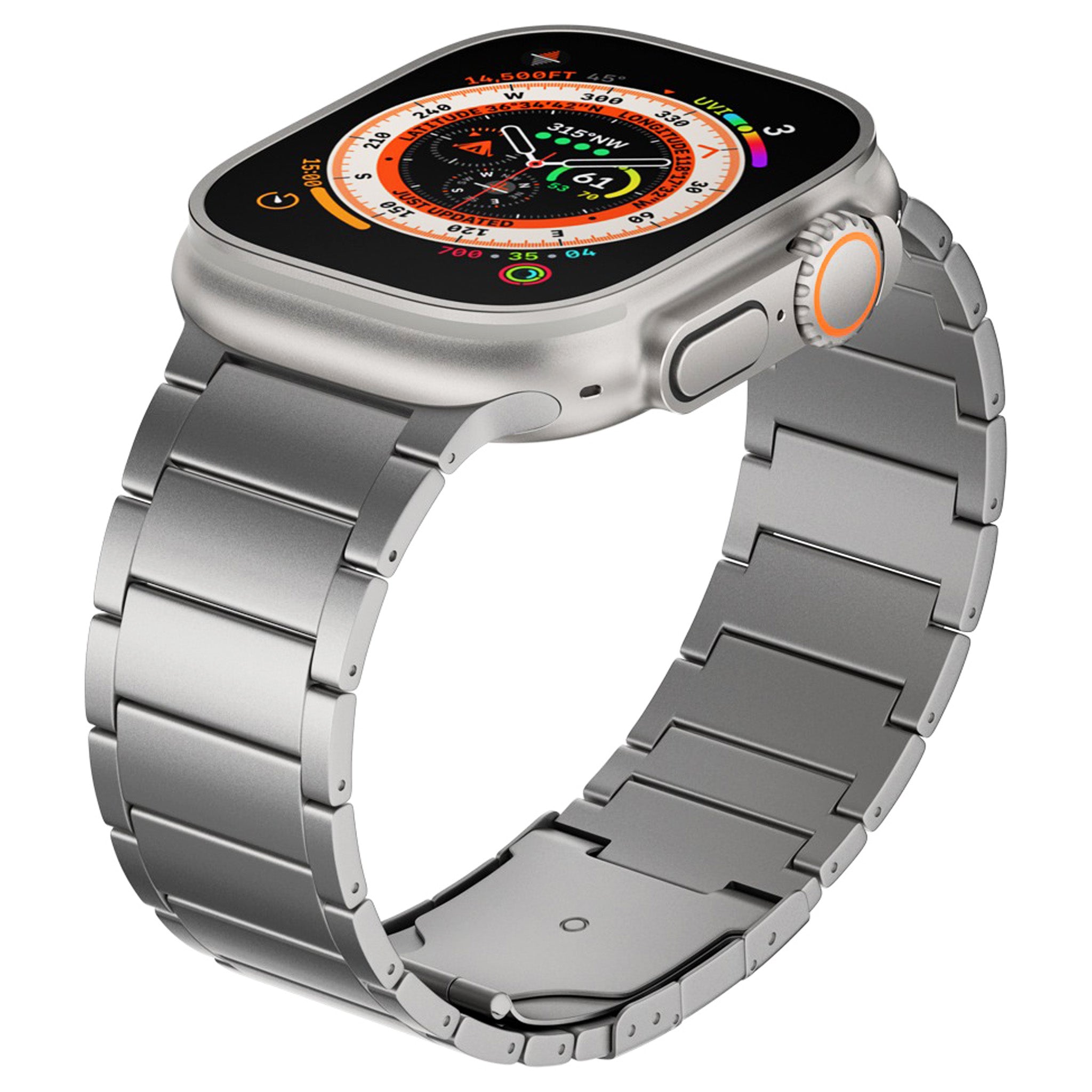 Apple Watch Ultra Cellular Custom Diamond Polished 49mm Titanium Breitling  Band