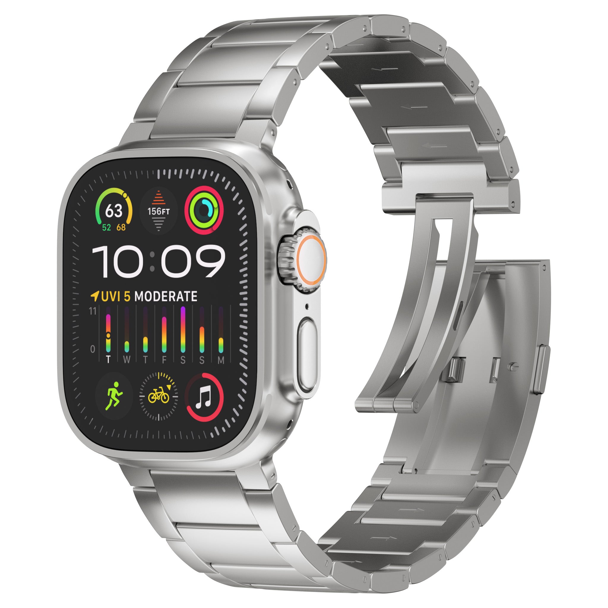 Series 2 Titanium Band for Apple Watch Ultra 2 and Ultra 49mm with Titanium Folding Buckle